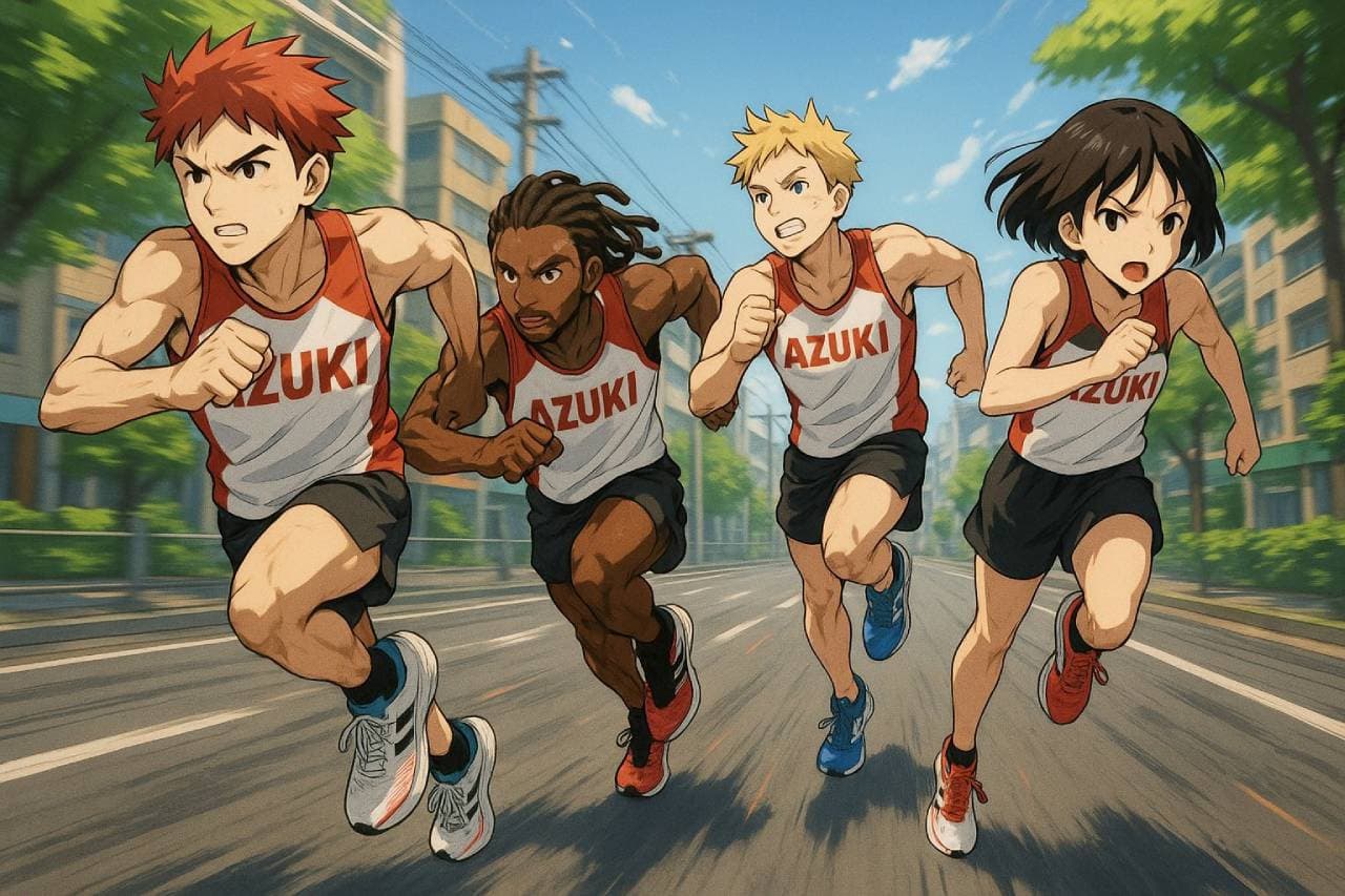 Runners competing in a race